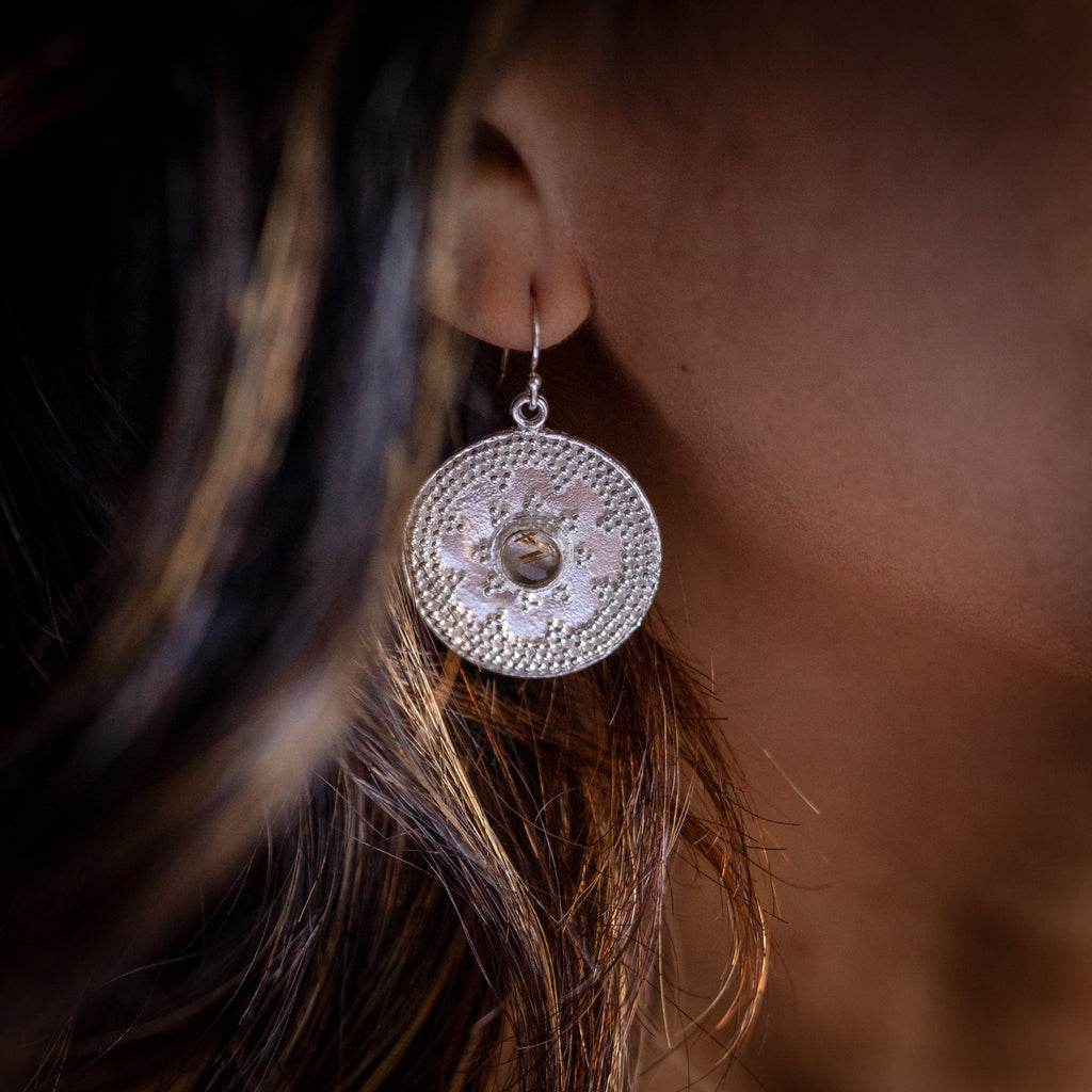 Silver and Crystal Earrings