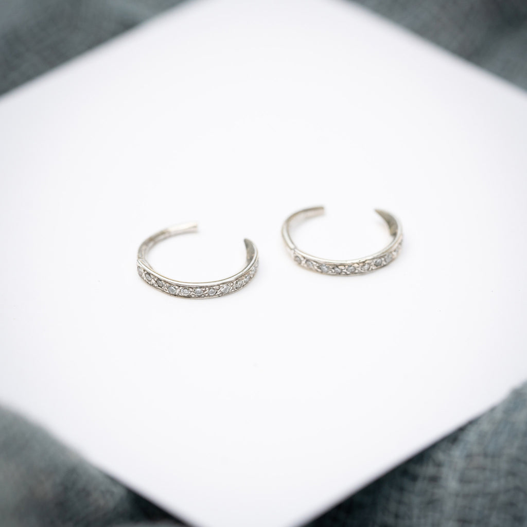 Karambit Earrings Sterling Silver Pavé