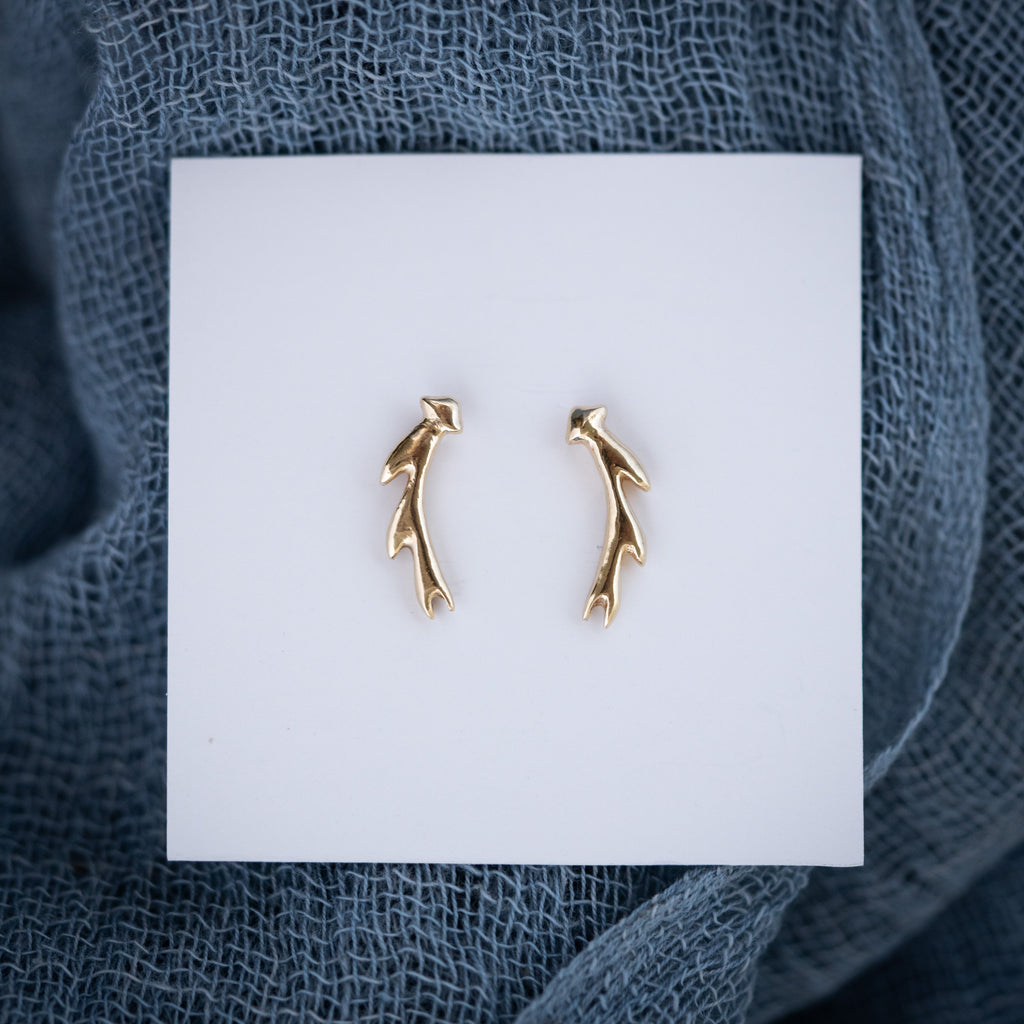 Sea Dragon Earrings - 14K Yellow Gold