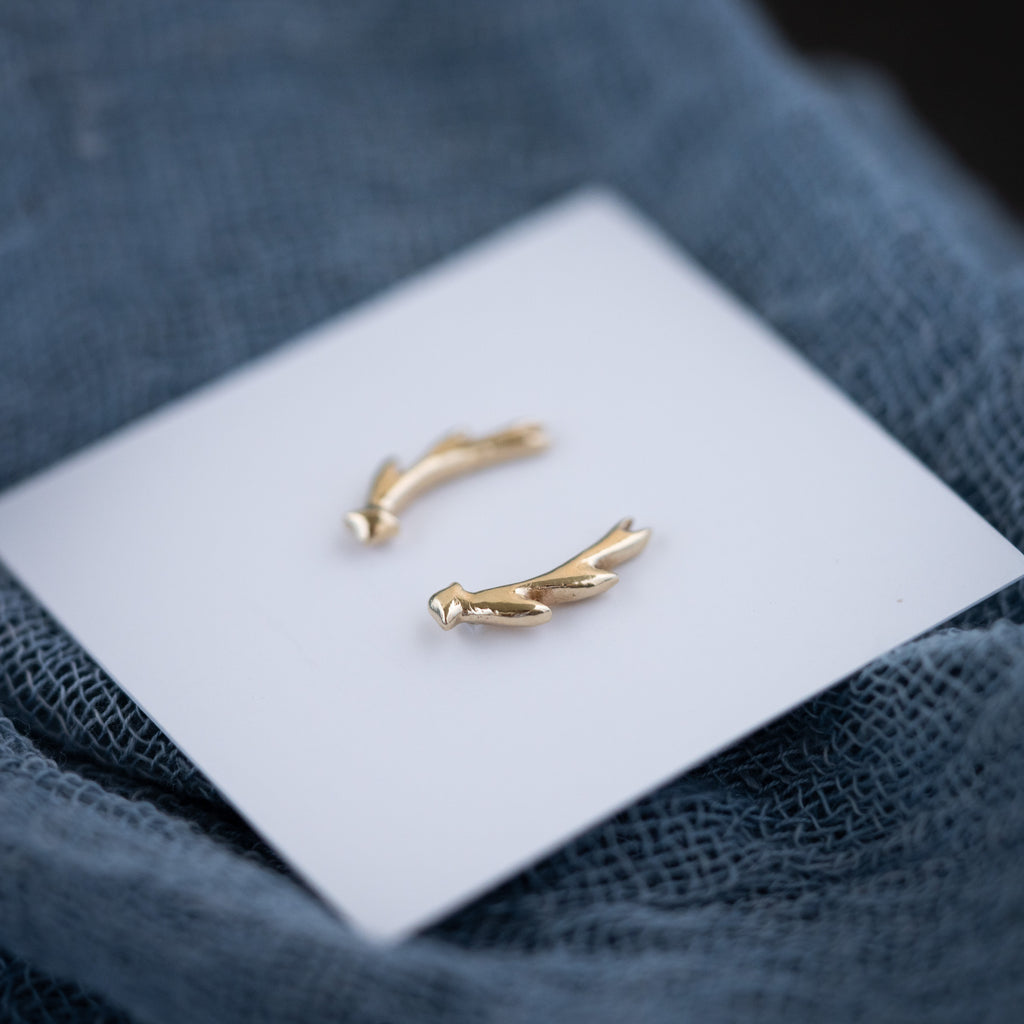 Sea Dragon Earrings - 14K Yellow Gold